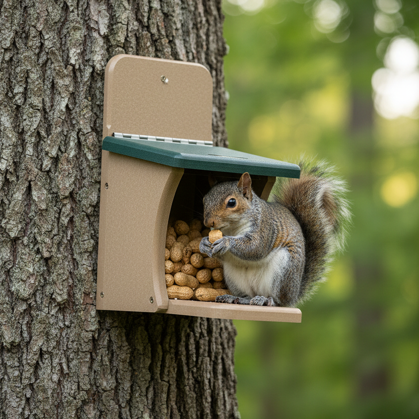 The 'Munch Box' Squirrel Feeder | Birds Choice USA-Made Recycled Poly Lumber Squirrel Feeder