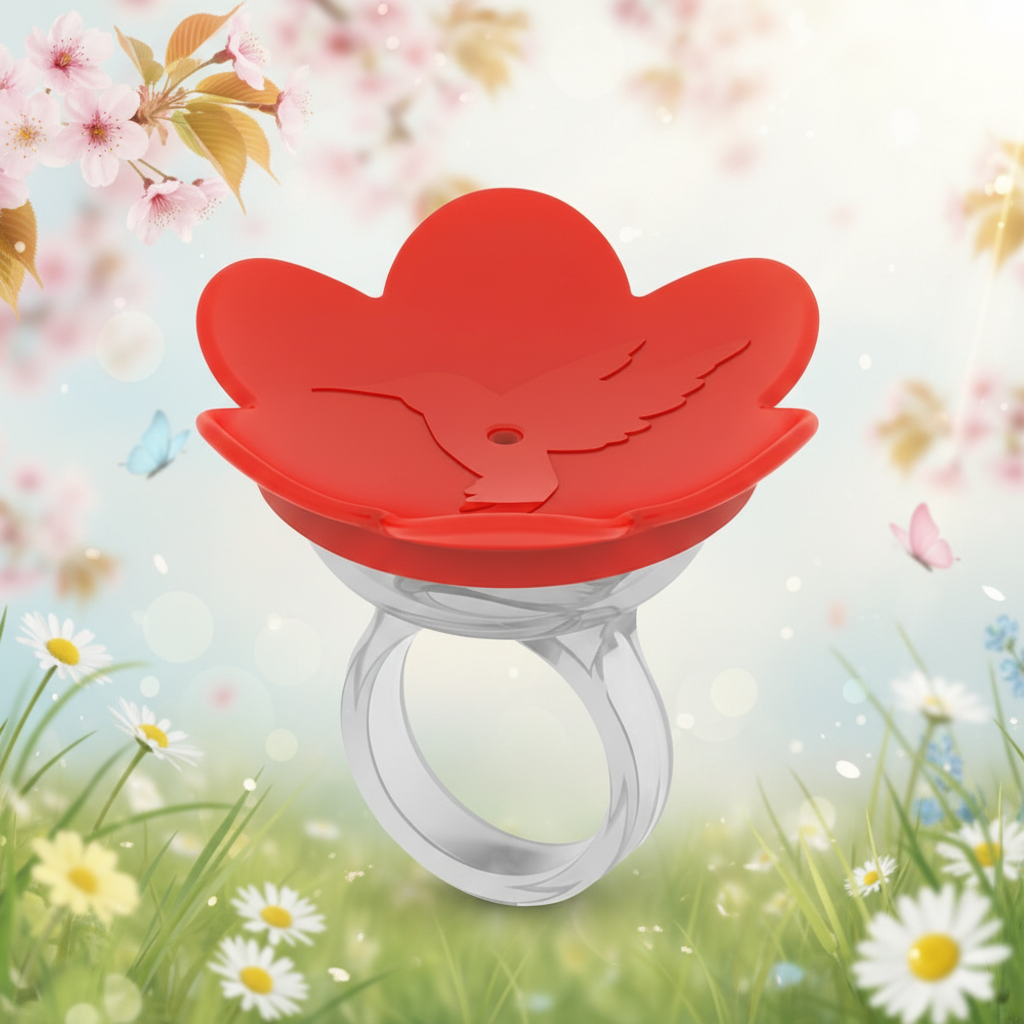The "Aura" Kinetic Hand-Feeding HummerRing Hummingbird Feeder | 4 Colors | Proximity-Acclimation Training Vessel | Songbird Essentials