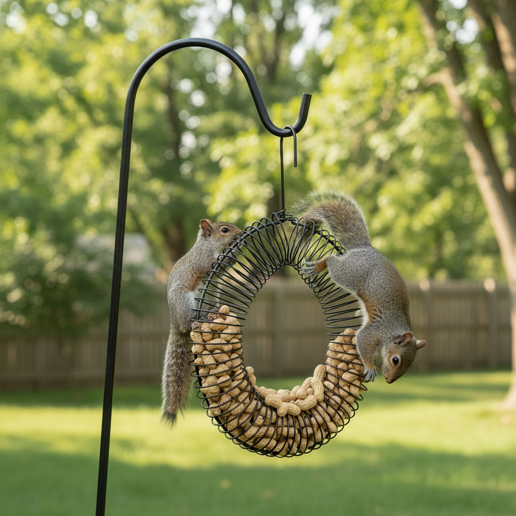 The 'Sustenance Circle' Peanut & Nesting Material Wreath | Songbird Essentials Steel Peanut Wreath Feeder