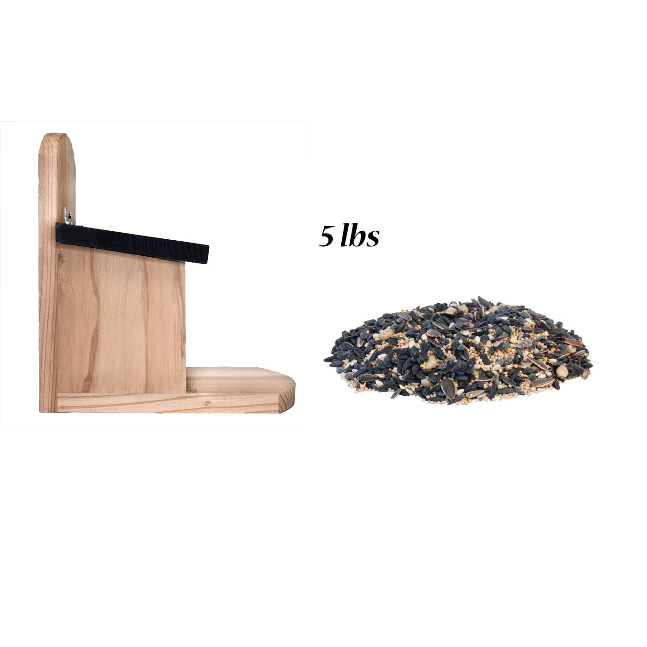 The 'Snackle Box Combo' Squirrel Feeder & Seed Bundle | Nestera Cedar Squirrel Feeder with Premium Wild Bird Seed Blend