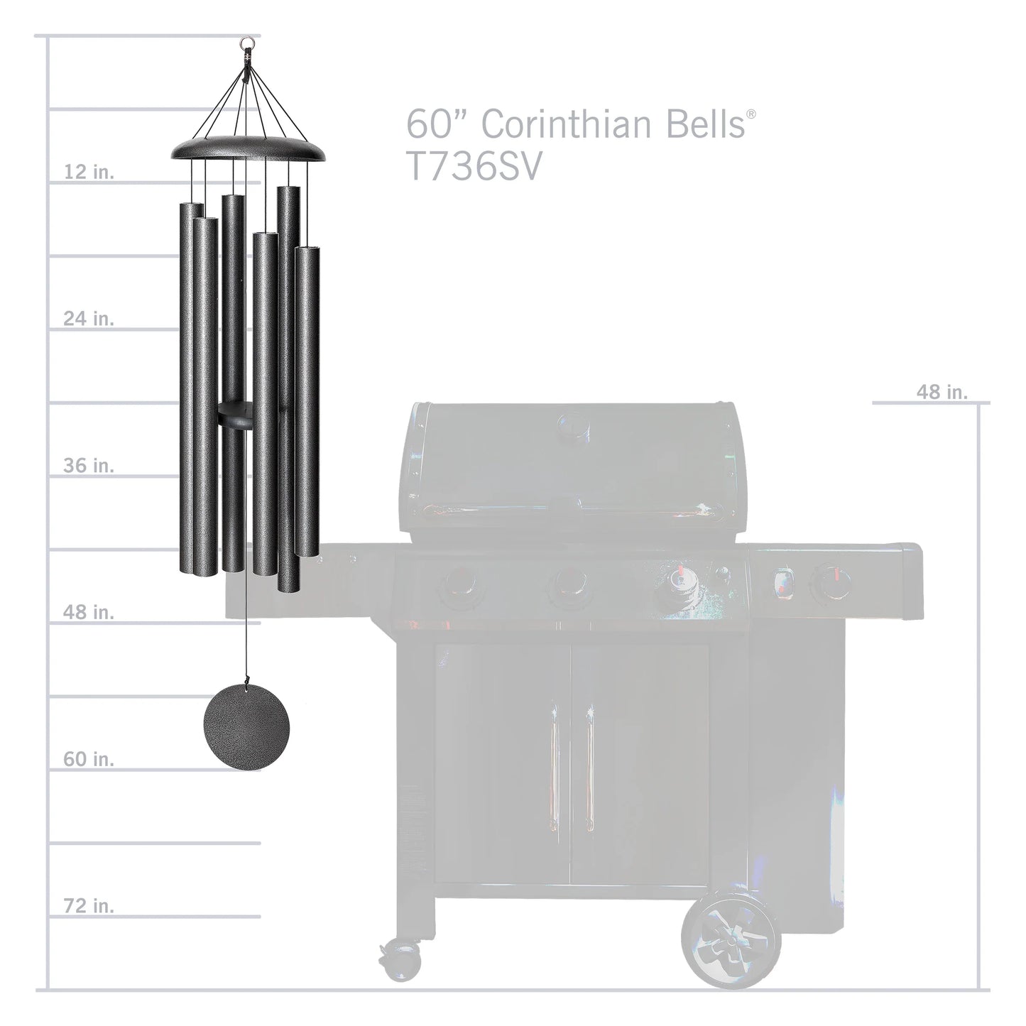 The Harmonic Choir | 60" Corinthian Bells Deep Bass Wind Chime - Scale of G | Wind River