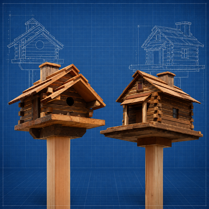 The "Timber Legacy" Estate Birdhouse & Feeder Matched Set