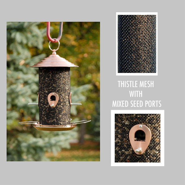 The 'Copper Canopy' Mesh Tube Bird Feeder
