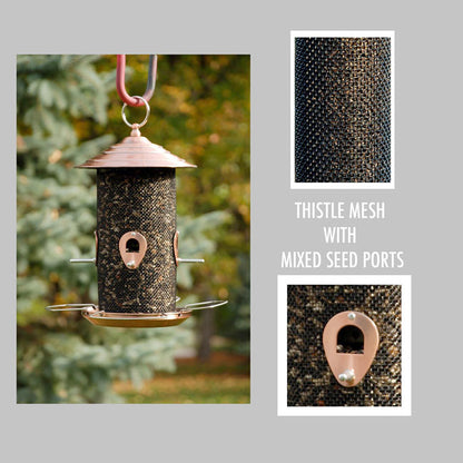 The 'Copper Canopy' Mesh Tube Bird Feeder