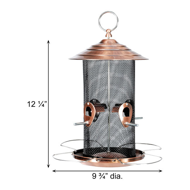 The 'Copper Canopy' Mesh Tube Bird Feeder