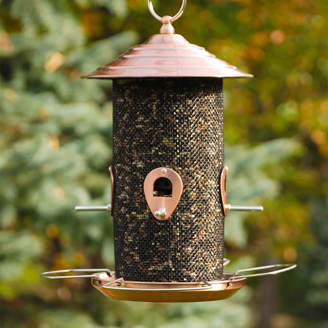 The 'Copper Canopy' Mesh Tube Bird Feeder