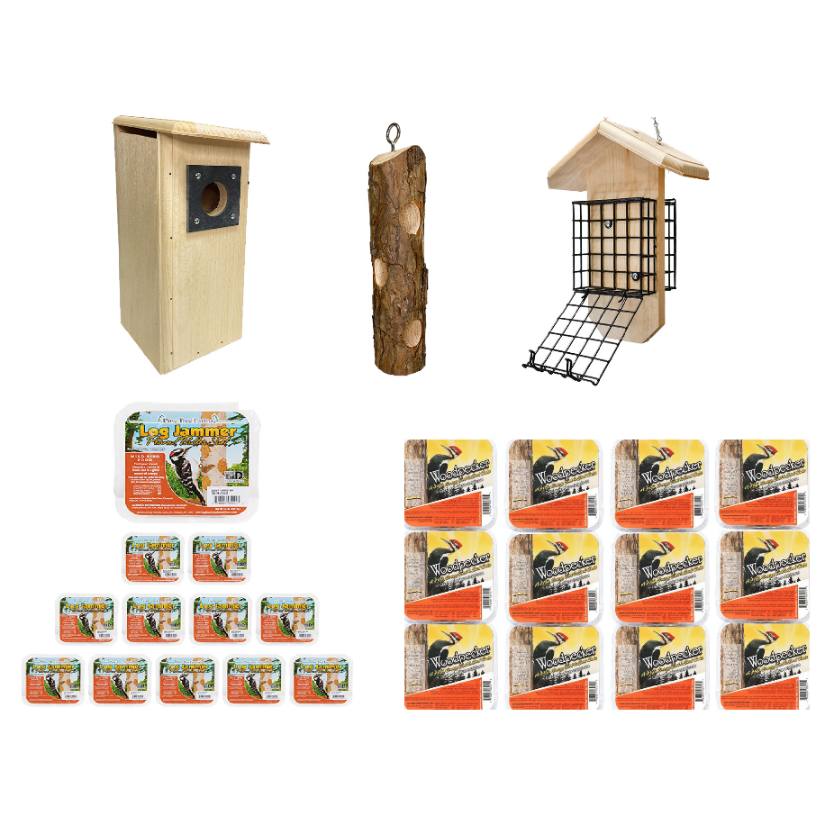 The 'Carpenter's Quarters' Woodpecker Feeding & Nesting Kit