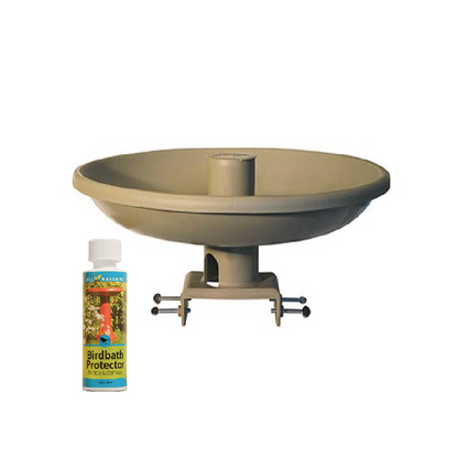 The "Vista-View" Heated Bird Bath & Bird Feeder | All-Season Deck Mount Resort | Farm Innovators