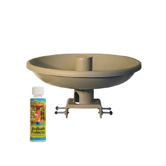 The "Vista-View" Heated Bird Bath & Bird Feeder | All-Season Deck Mount Resort | Farm Innovators