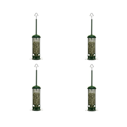The "Full Restaurant" Squirrel-Buster Mini Bird Feeder | 4-Pack Quad-Horizon Suite | Brome