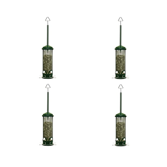 The "Full Restaurant" Squirrel-Buster Mini Bird Feeder | 4-Pack Quad-Horizon Suite | Brome