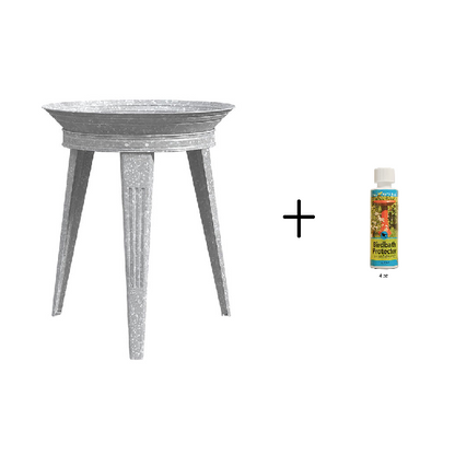 The 'Homestead Hydrator' Galvanized Vintage Bird Bath & Stand | Panacea Products 18" Farmhouse Metal Bird Bath with CareFree Enzyme Maintenance Bundle