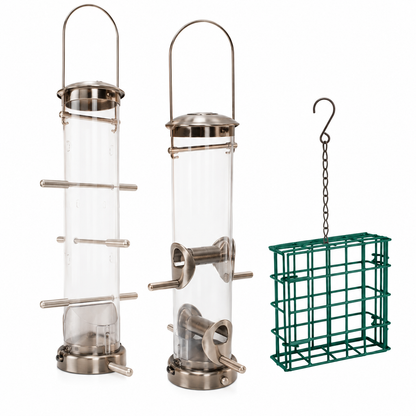 The "Nickel Nurturer" Tube Bird Feeder Curated Set