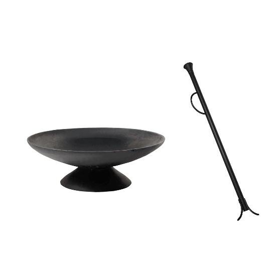 The Crucible & Dragon Fire Set | 23-Inch Cast Iron Fire Pit | Wood Burning Fire Bowl