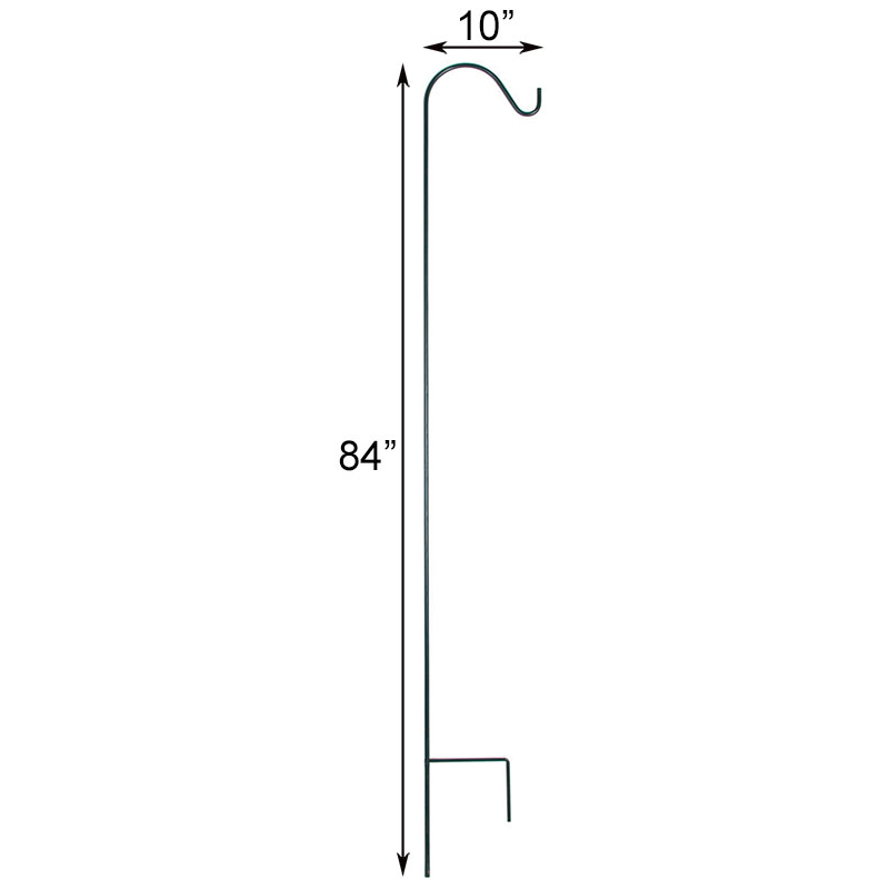 The "Apex-84" Estate Foundation Hook | 84" Solid Steel Architectural Shepherd Hook | Panacea