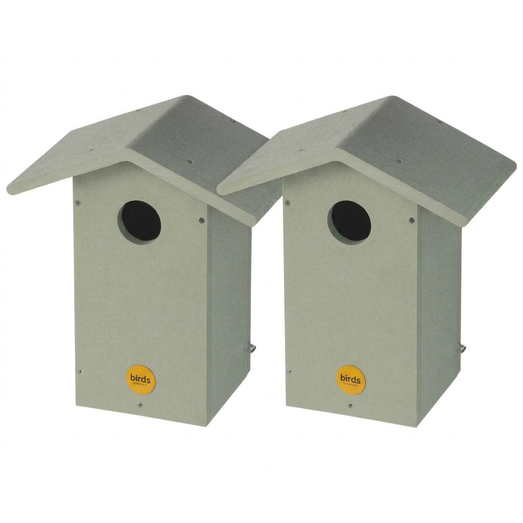The "Twin-Home" Bluebird House Suite | 2-Pack Recycled Poly Nesting Box | Birds Choice