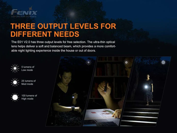 The 'Fenix Family Four' Keychain Flashlight Pack | Fenix E01 V2.0 AAA Compact Field Light — 4-Pack