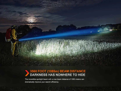 The 'Supernova' Search & Field Flashlight | Fenix LR60R 21,000-Lumen Dual-Mode Rotary Searchlight with OLED Display