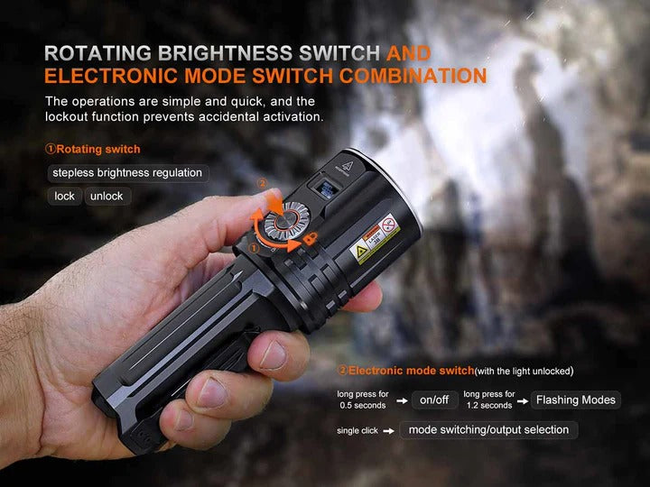 The 'Tractor Beam' White Laser Field Flashlight | Fenix LR36R 10,000-Lumen LEP Laser + LED Floodlight Hybrid