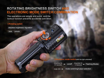 The 'Tractor Beam' White Laser Field Flashlight | Fenix LR36R 10,000-Lumen LEP Laser + LED Floodlight Hybrid