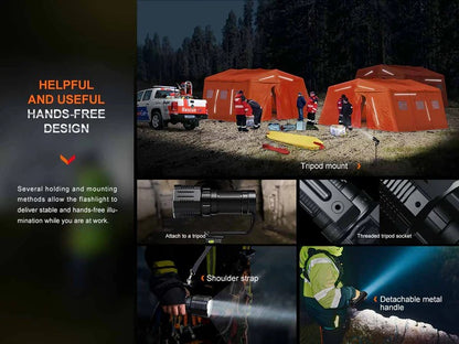 The 'Supernova' Search & Field Flashlight | Fenix LR60R 21,000-Lumen Dual-Mode Rotary Searchlight with OLED Display