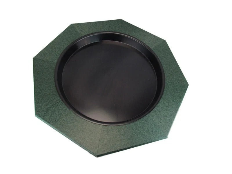 Top view Aqua-gon green recycled poly-lumber bird bath.