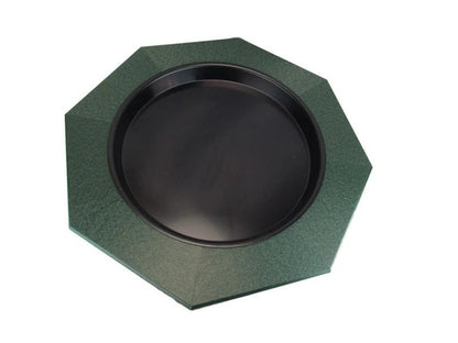 Top view Aqua-gon green recycled poly-lumber bird bath.