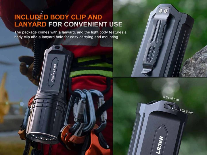 The 'Tractor Beam' White Laser Field Flashlight | Fenix LR36R 10,000-Lumen LEP Laser + LED Floodlight Hybrid