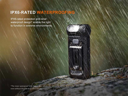 The 'Path-Lighter Duo' Clip-On Swivel Light | Fenix SW05R-RED White & Red Rechargeable Field Light — 2-Pack