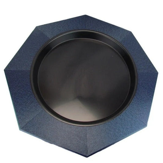 Top View Aqua-gon blue recycled poly-lumber 16" bird bath.