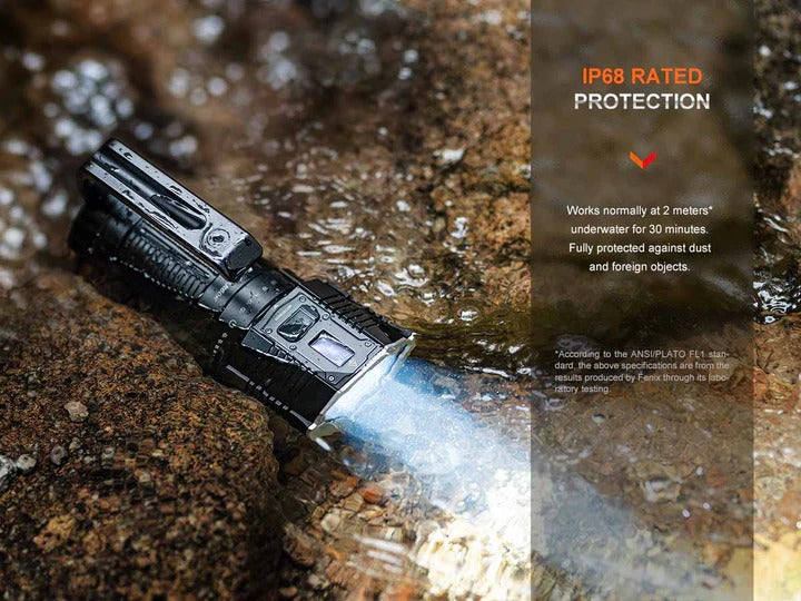 The 'Supernova' Search & Field Flashlight | Fenix LR60R 21,000-Lumen Dual-Mode Rotary Searchlight with OLED Display