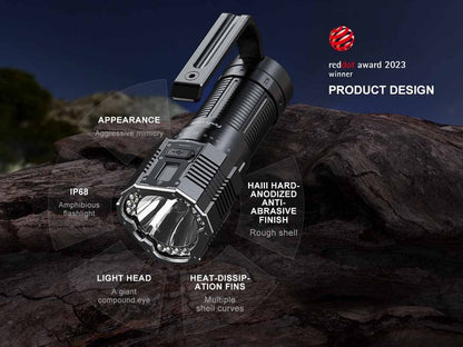 The 'Supernova' Search & Field Flashlight | Fenix LR60R 21,000-Lumen Dual-Mode Rotary Searchlight with OLED Display