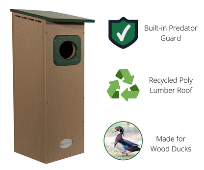 The 'Wetland' Poly-Lumber Outpost | Professional All-Weather Wood Duck House