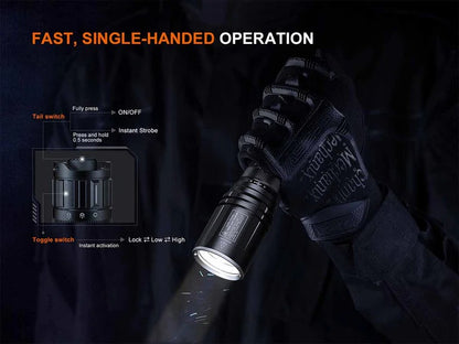 The 'Light Saber' White Laser Field Flashlight | Fenix TK30R 500-Lumen LEP Spotlight — 4,921-Foot Throw
