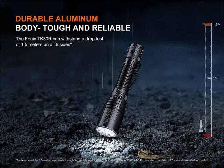 The 'Light Saber' White Laser Field Flashlight | Fenix TK30R 500-Lumen LEP Spotlight — 4,921-Foot Throw