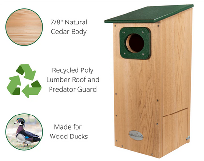 The Riparian Wood Duck Estate | Hybrid Cedar & Poly Wetland Nesting Box | JCS Wildlife
