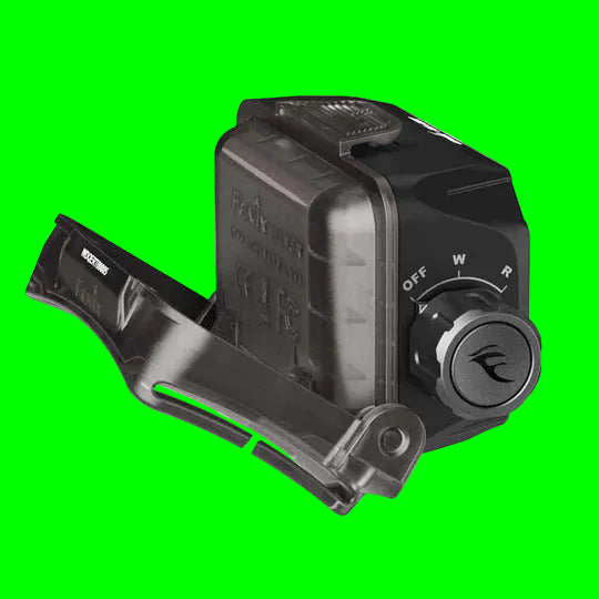 Black electronic device with a dial on a white background