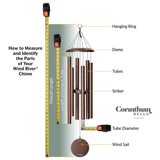 The Harmonic Choir | 36" Corinthian Bells Mellow Tone Wind Chime - Scale of E | Wind River | Great Gift Idea!