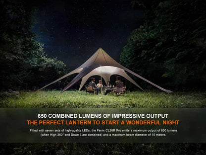 The 'Power Plant' Rechargeable Camping Lantern | Fenix CL26R Pro 650-Lumen Multi-Mode Field Lantern with Power Bank