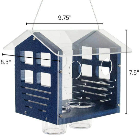 The 'Invitation Only' Enclosed Bluebird Feeder 2.0 | JCS Wildlife Recycled Poly-Lumber Bluebird Mealworm Feeder