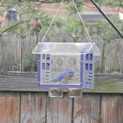 The 'Invitation Only' Enclosed Bluebird Feeder 2.0 | JCS Wildlife Recycled Poly-Lumber Bluebird Mealworm Feeder