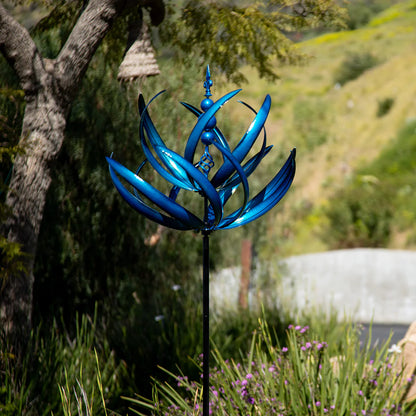 The Azure Lotus Kinetic Wind Spinner