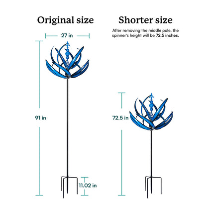 The Azure Lotus Kinetic Wind Spinner