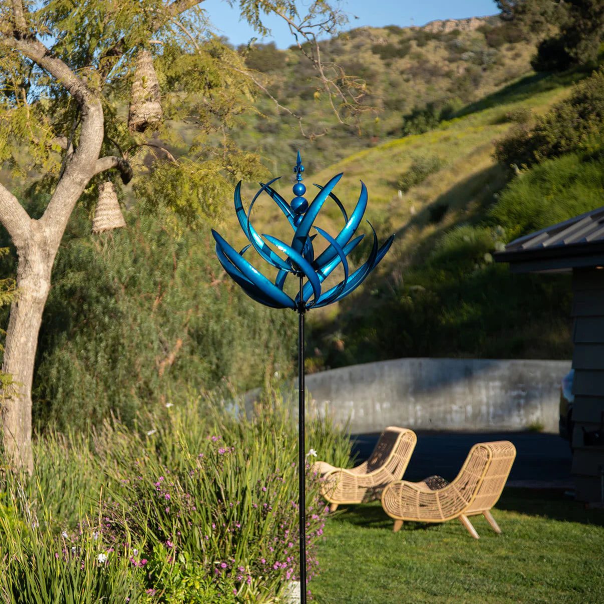 The Azure Lotus Kinetic Wind Spinner
