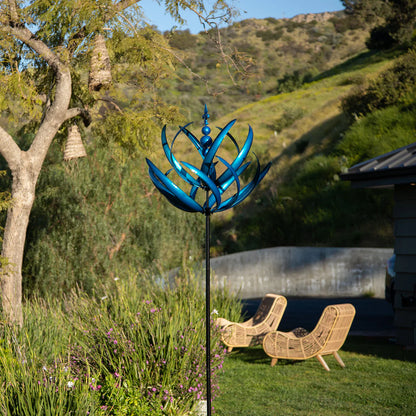 The Azure Lotus Kinetic Wind Spinner