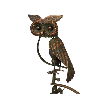 The Midnight Sentinel | 55" Kinetic Owl Rocker Wind Sculpture | Esschert Design