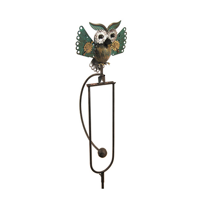 The Midnight Aeronaut | 53" Kinetic Owl-in-Flight Wind Sculpture | Esschert Design