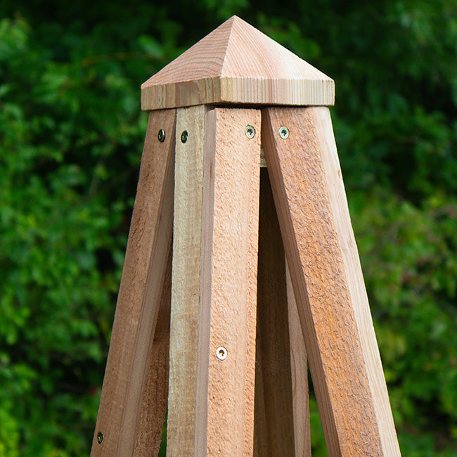 The 'Satellite Staple' Pyramid Trellis | Prime Retreat 46" Handcrafted Cedar Garden Obelisk