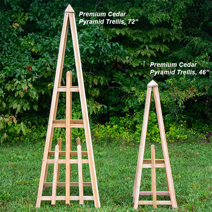 The 'Satellite Staple' Pyramid Trellis | Prime Retreat 46" Handcrafted Cedar Garden Obelisk