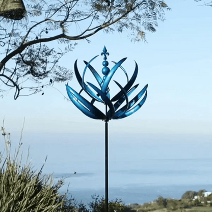 The Azure Lotus Kinetic Wind Spinner